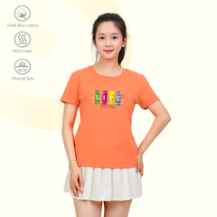 Áo thun nữ cổ tron tay ngắn chất cotton siêu mát co dãn 4 chiều  020p 0365