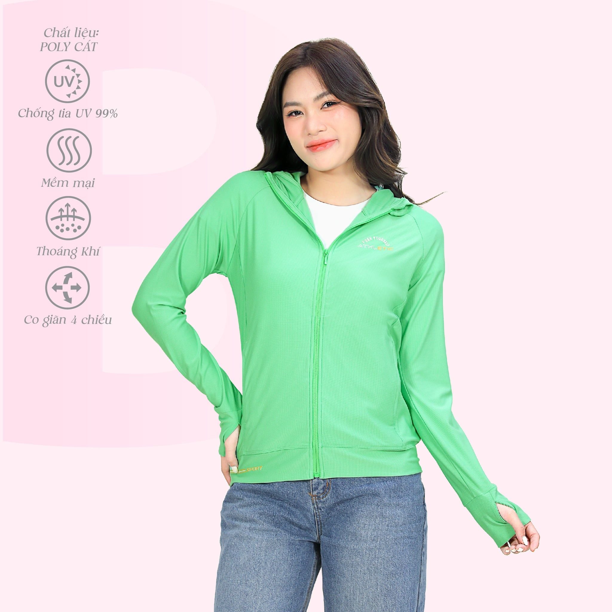 Áo khoác nữ chống nắng, chống UV chất poly cát 311p 1333