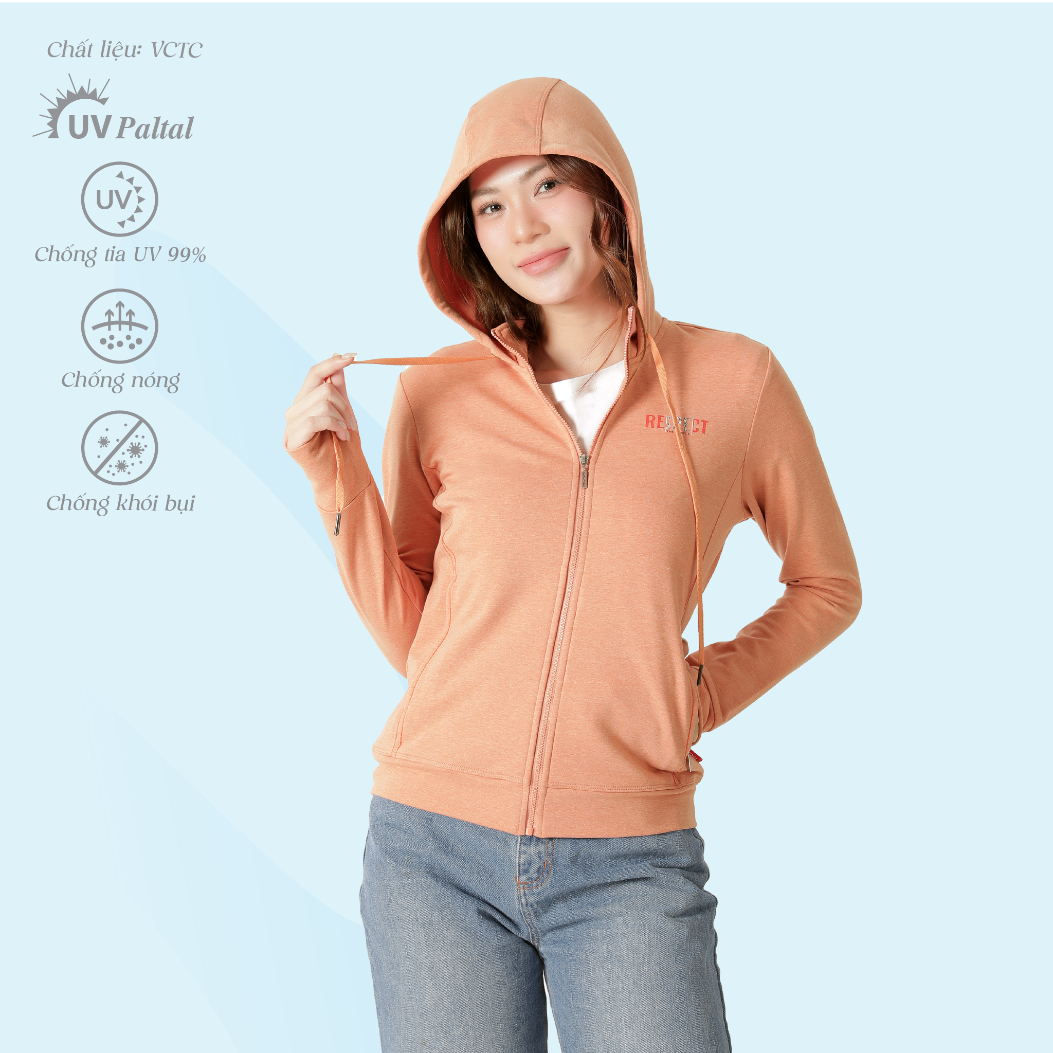 Áo khoác nữ chống nắng, chống UV chất vảy cá cotton siêu mát 431p 1343