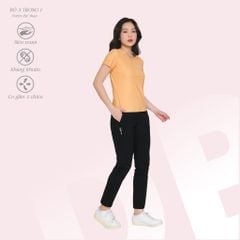 Set đồ bộ nữ kiểu thể thao tập gym, yoga kiểu quần dài tay ngắn chất silk lạnh 373p 3411