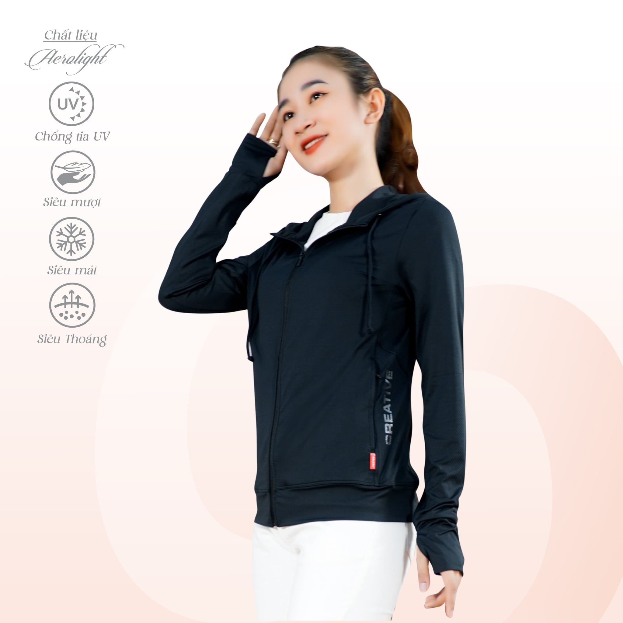 Áo khoác nữ chống nắng, chống UV T4 chất aerolight siêu nhẹ 351p 1181