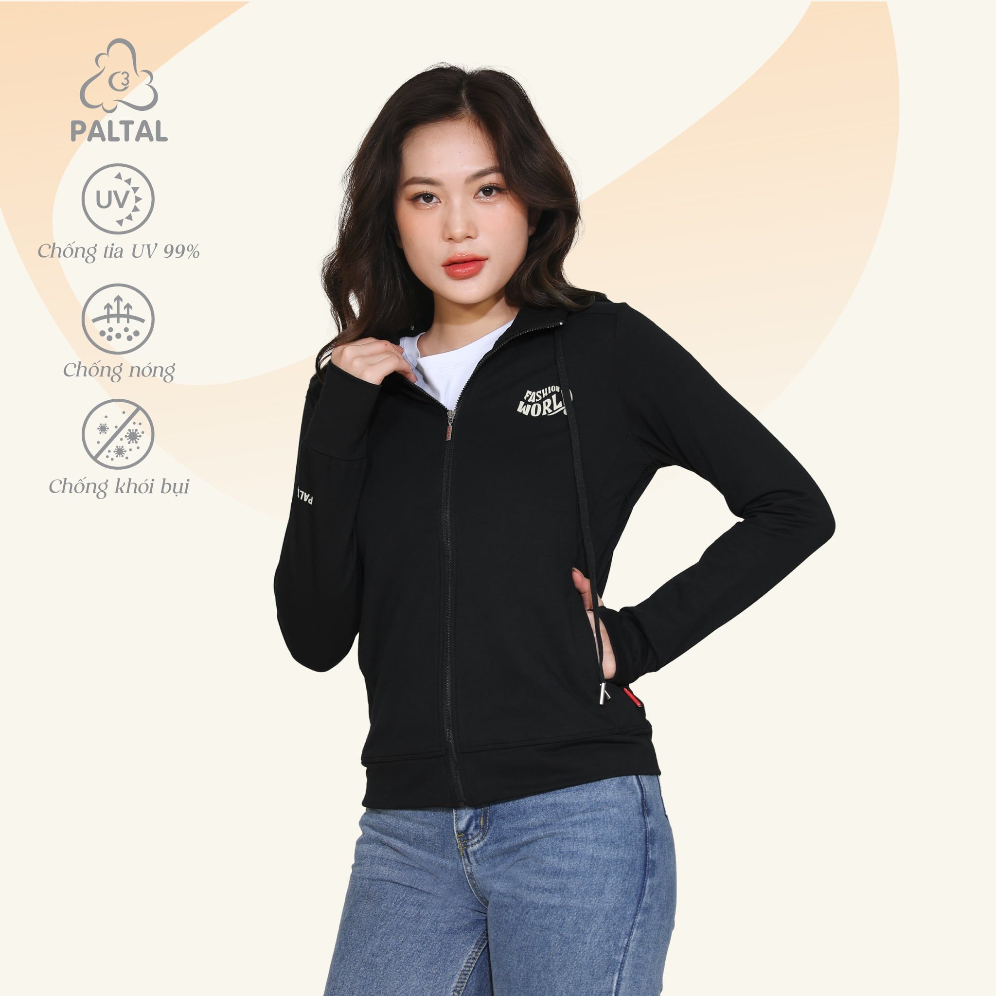 Áo khoác nữ chống nắng, chống UV chất vảy cá cotton cvc mát 401p 1117