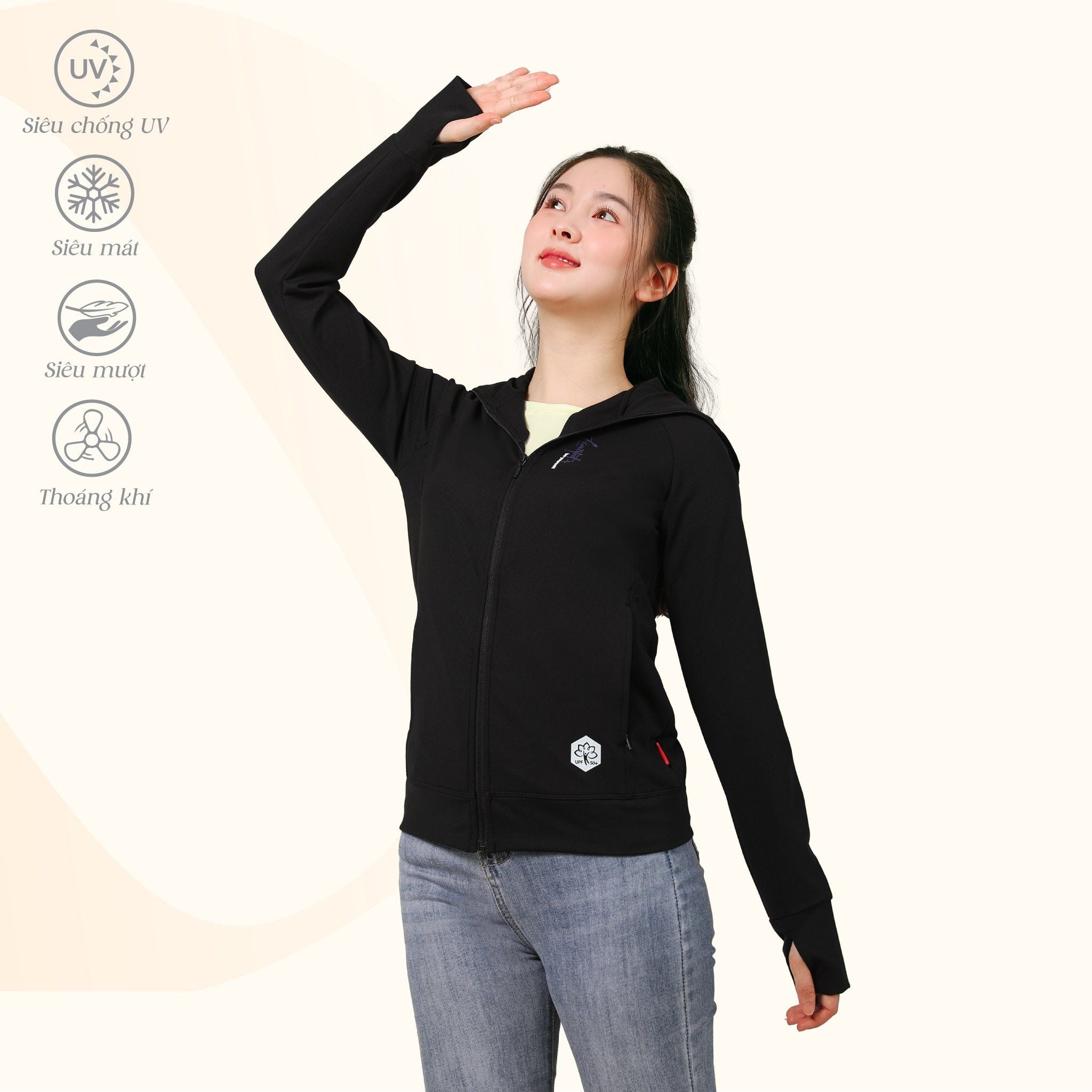 Áo khoác nữ chống nắng, chống UV chất kim cương 611p 1318