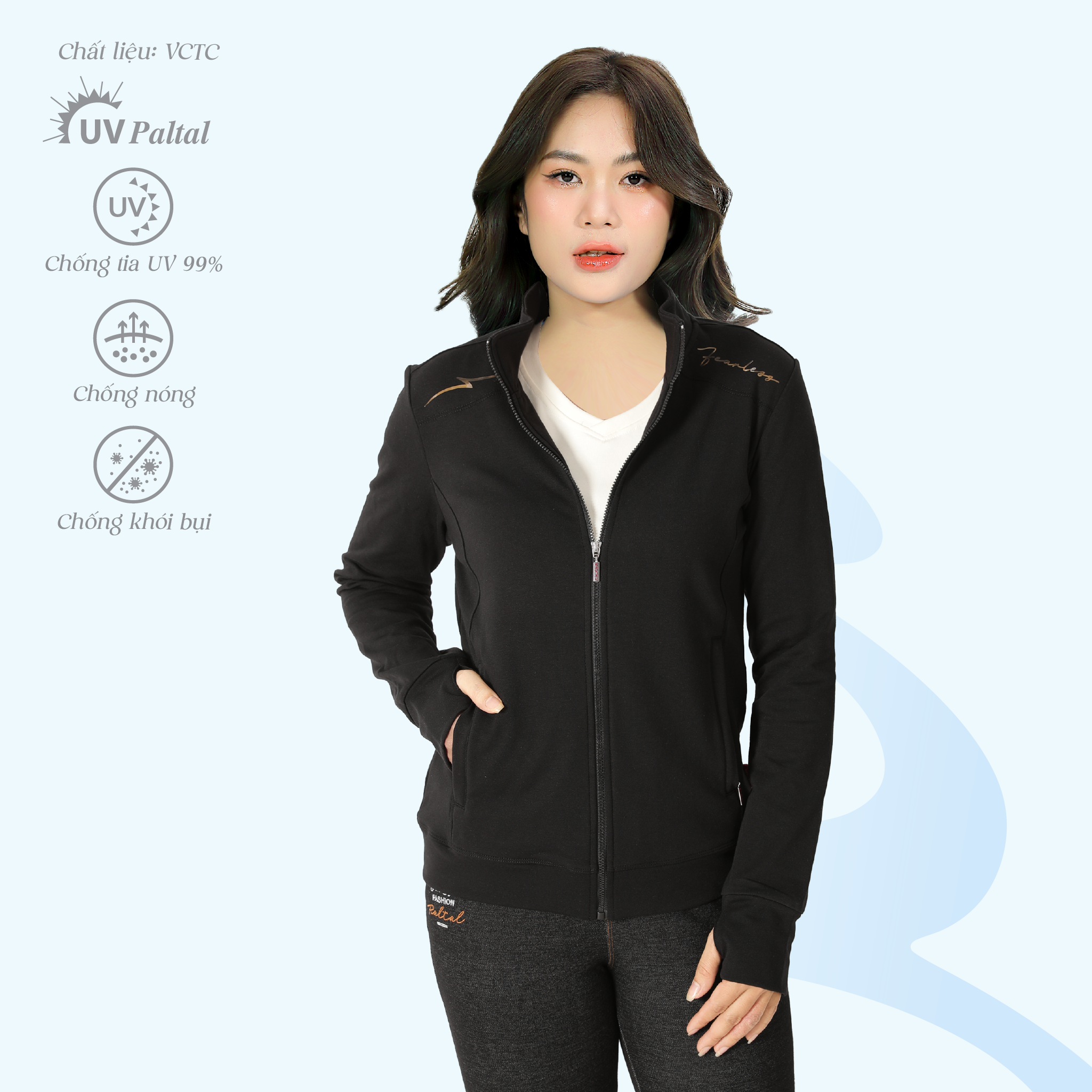 Áo khoác không nón nữ chống nắng, chống UV chất vảy cá cotton siêu mát 431p 1328