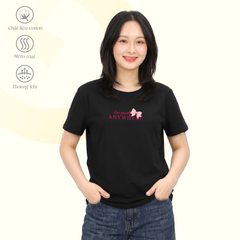Áo thun nữ cổ tròn tay ngắn phom rộng chất cotton siêu mát 020p 0375