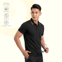 Áo thun nam tay ngắn cổ polo form suông chất Poly co dãn 4 chiều 310p 0377