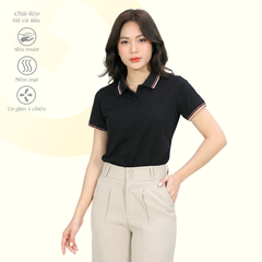 Áo thun nữ tay ngắn cổ polo form suông chất Poly co dãn 4 chiều 310p 0378