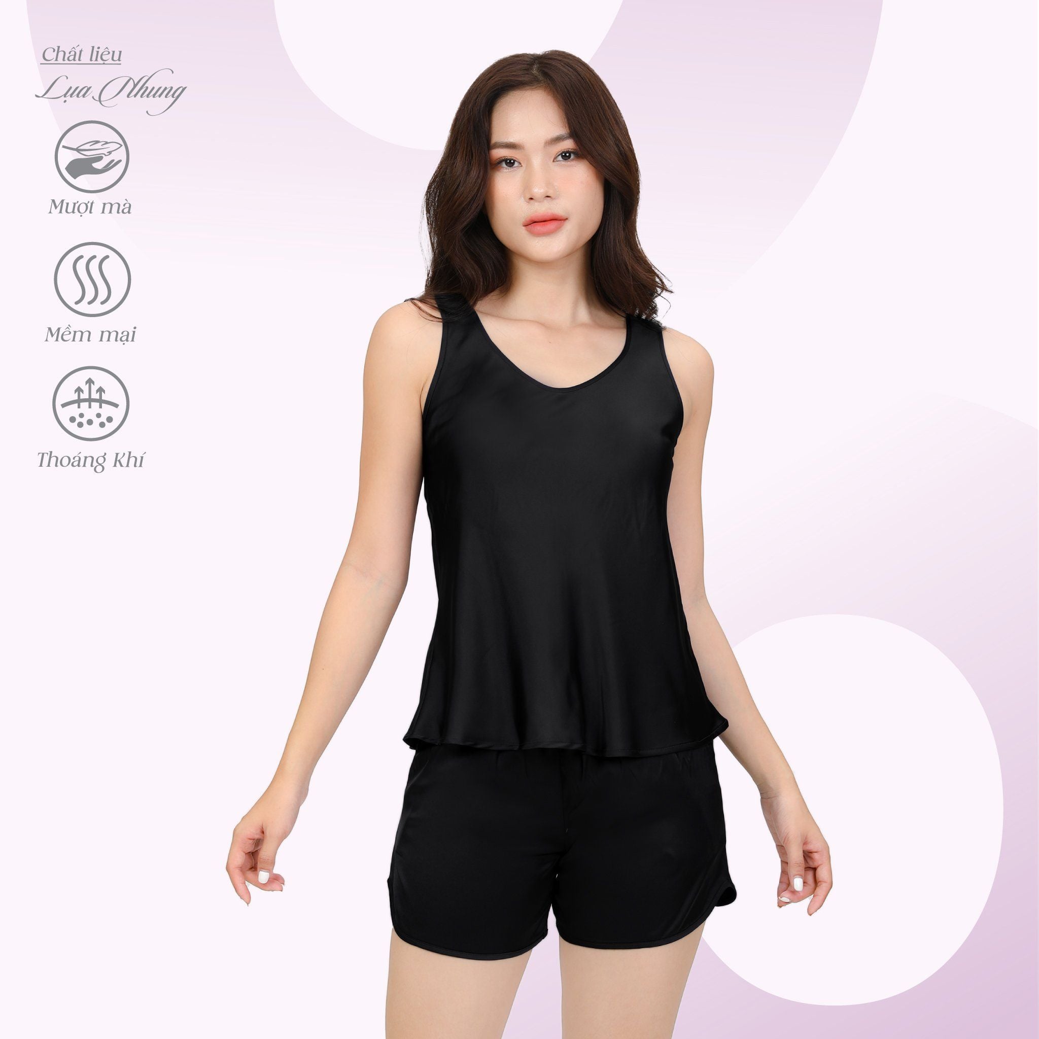 Set đồ bộ nữ kiểu quần đùi bản cao cấp lụa nhung 265p 5111