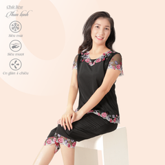 Set đồ bộ nữ kiểu quần lửng tay ngắn chất thun lạnh siêu bền 014p 7037