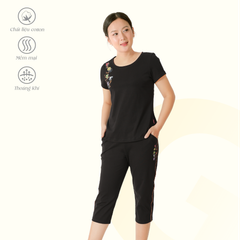Set đồ bộ nữ kiểu quần lửng tay ngắn cotton 194p 4320
