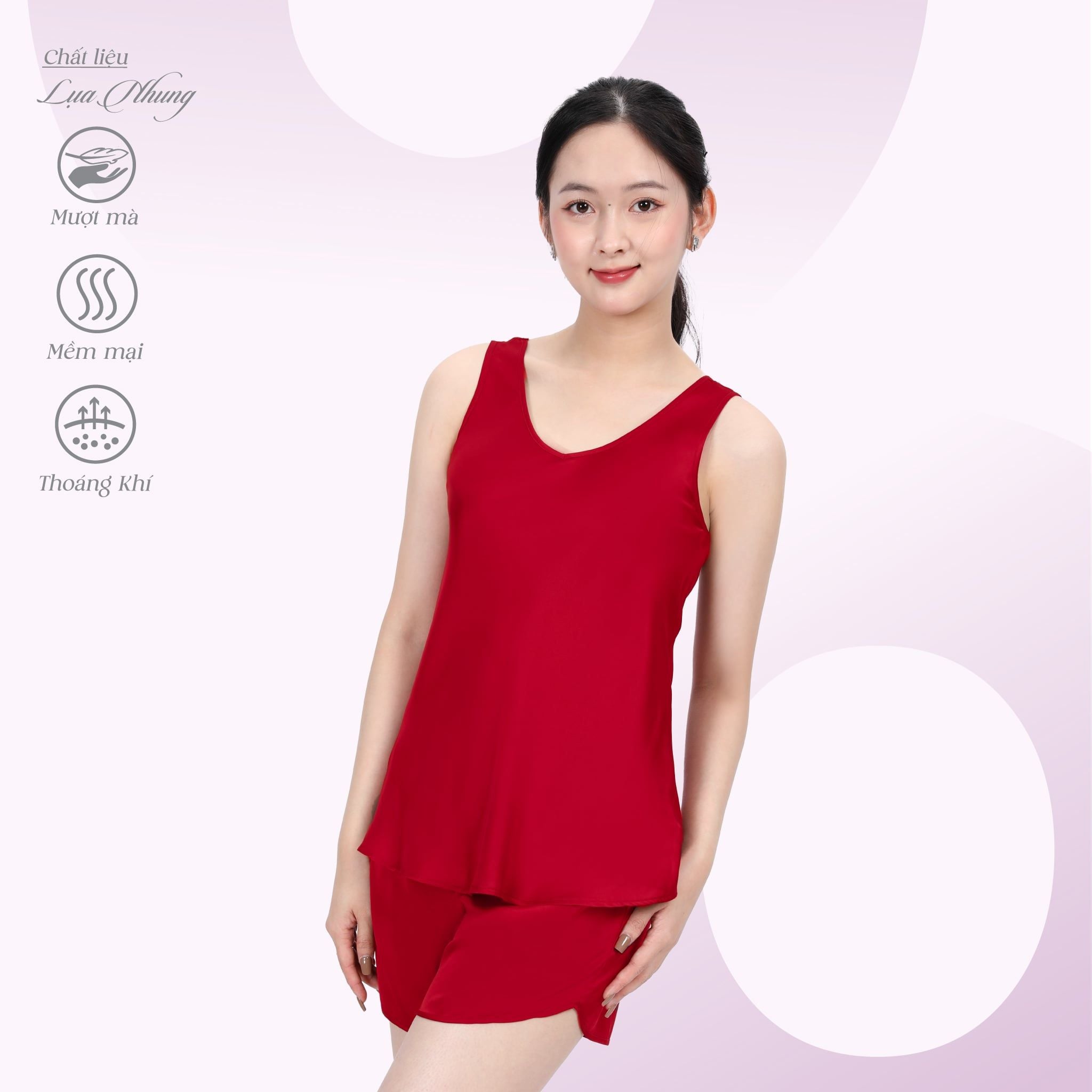 Set đồ bộ nữ kiểu quần đùi bản cao cấp lụa nhung 265p 5111