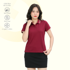 Áo thun nữ tay ngắn cổ polo form suông chất Poly co dãn 4 chiều 310p 0378