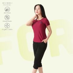 Bộ nữ thể thao chất silk lạnh kiểu quần lửng tay ngắn 374p 4304