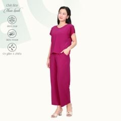 Set đồ bộ nữ kiểu quần dài tay ngắn chất thun lạnh siêu bền 013p 6100
