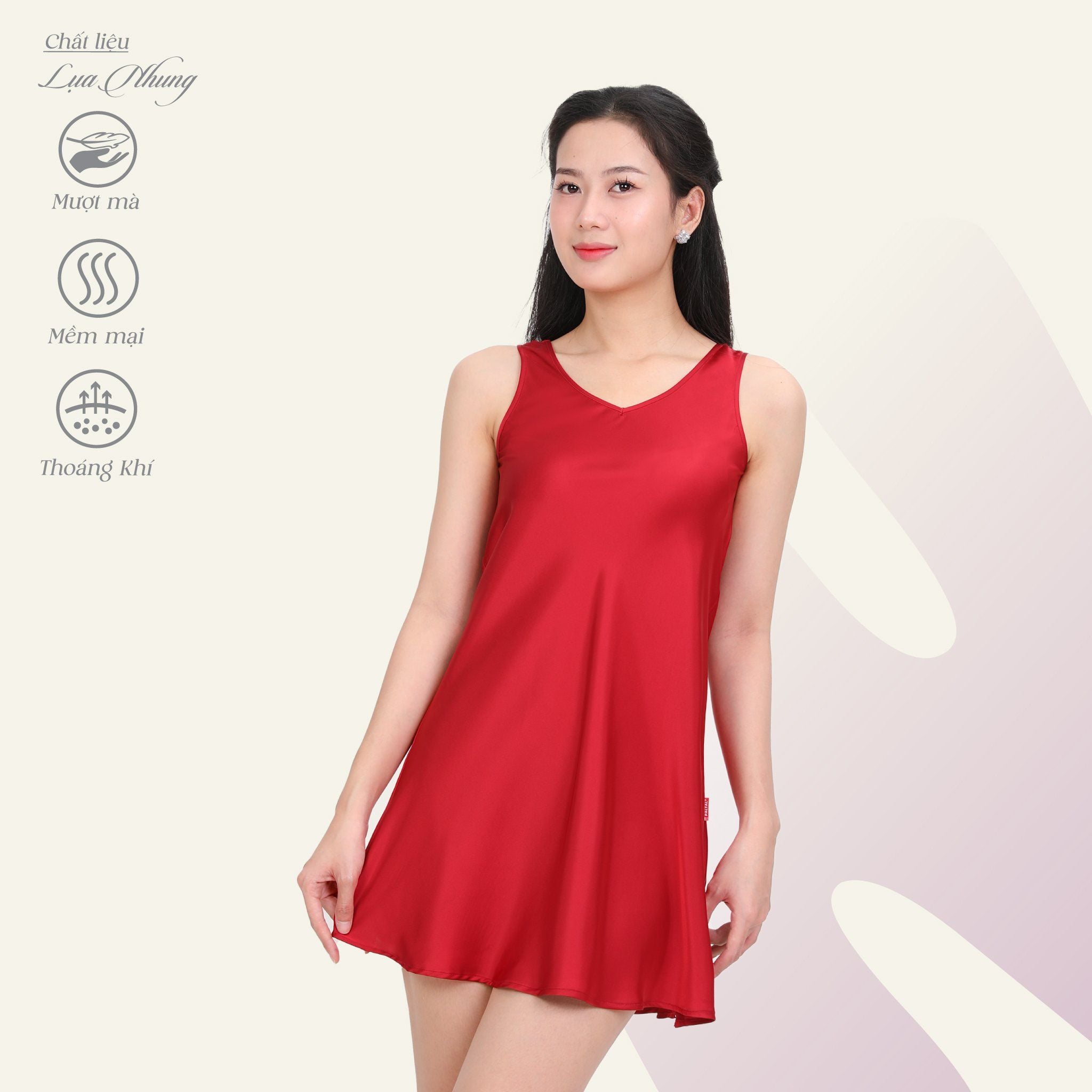 Áo ngủ, Váy ngủ bản chất lụa nhung 262p 8022