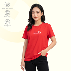 Áo thun nữ cổ tròn tay ngắn phom rộng chất cotton siêu mát 020p 0375