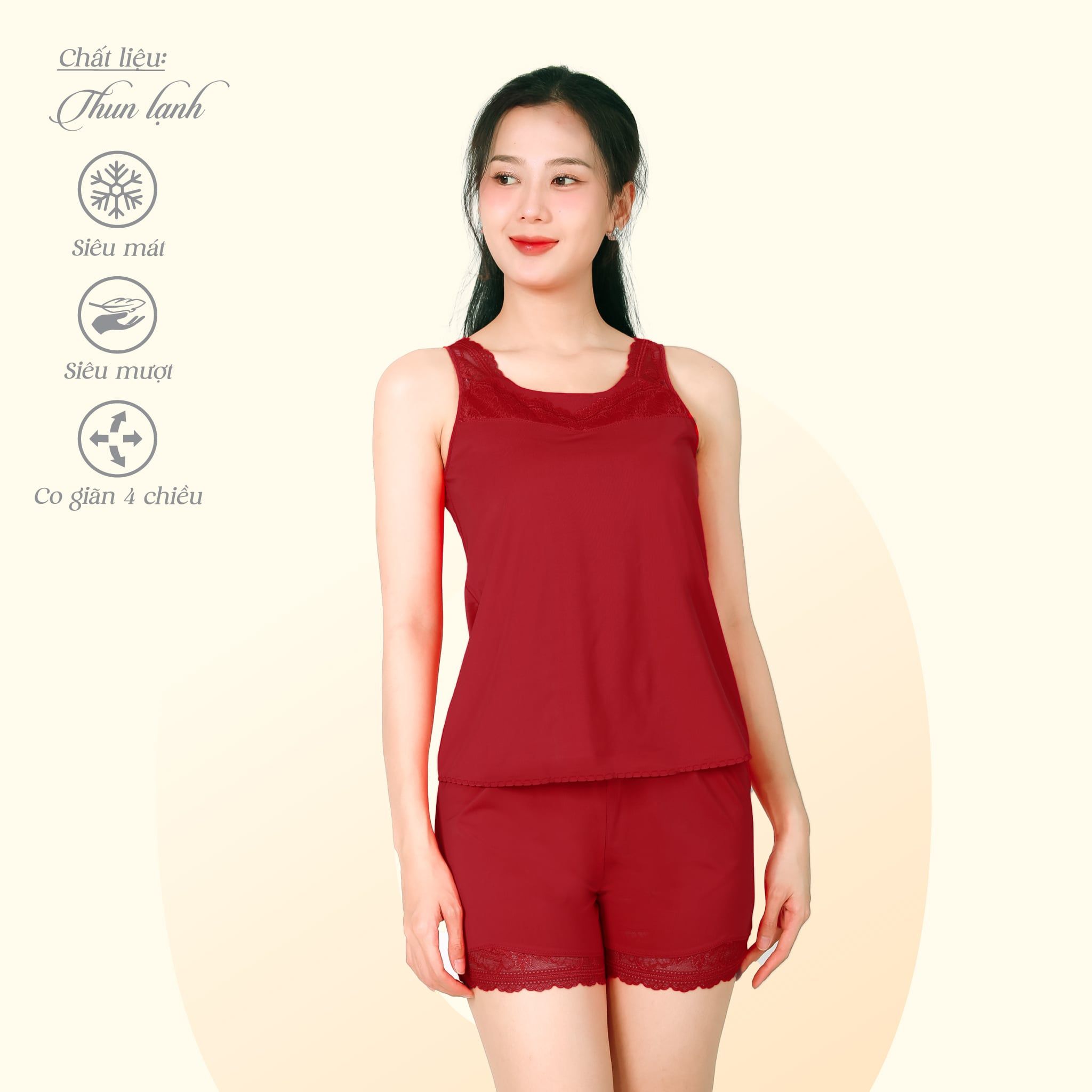 Set đồ bộ nữ kiểu quần đùi bản chất thun lạnh siêu bền 015p 2156