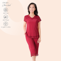 Set đồ bộ nữ kiểu quần lửng tay ngắn chất thun lạnh siêu bền 014p 7037
