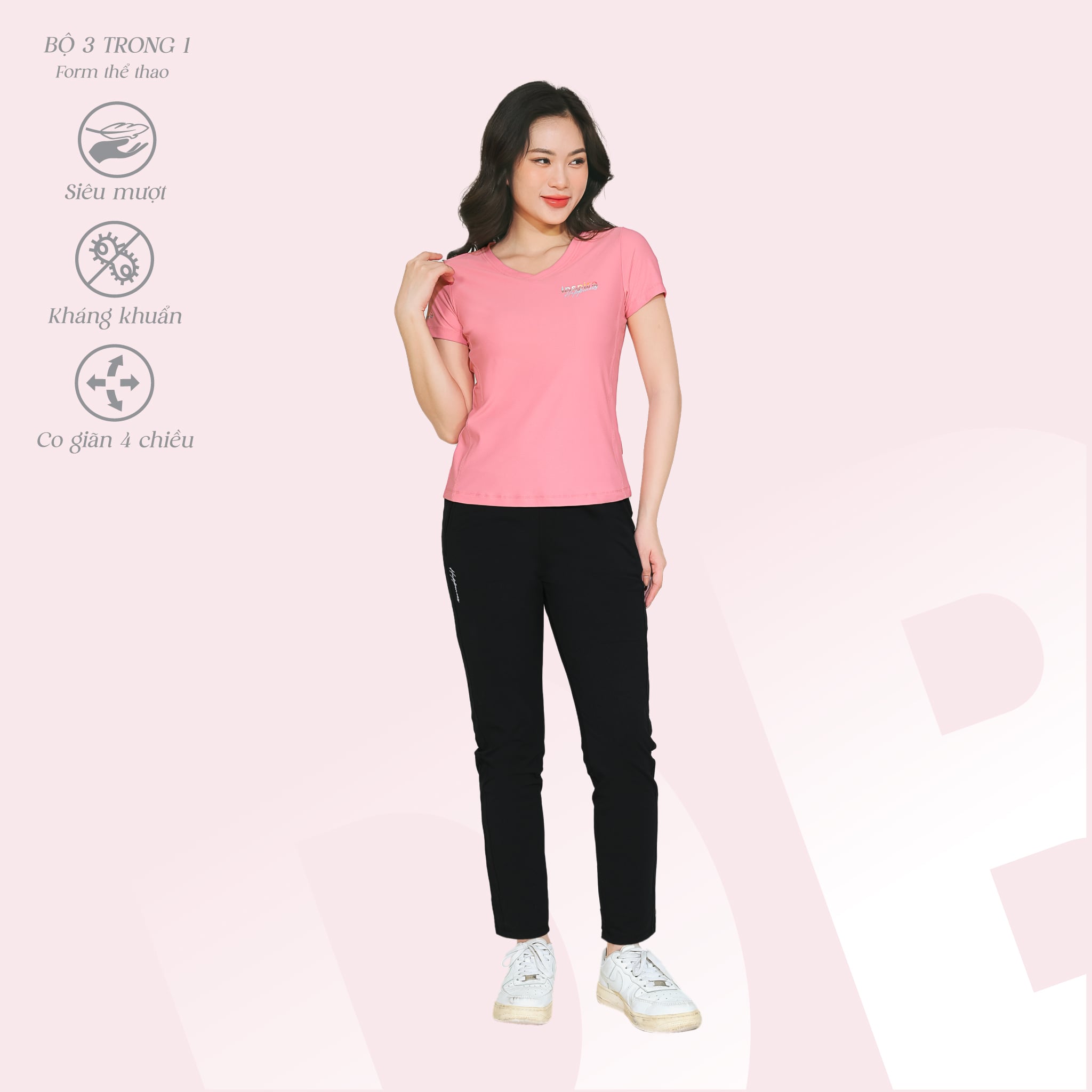 Set đồ bộ nữ kiểu thể thao tập gym, yoga kiểu quần dài tay ngắn chất silk lạnh 373p 3411