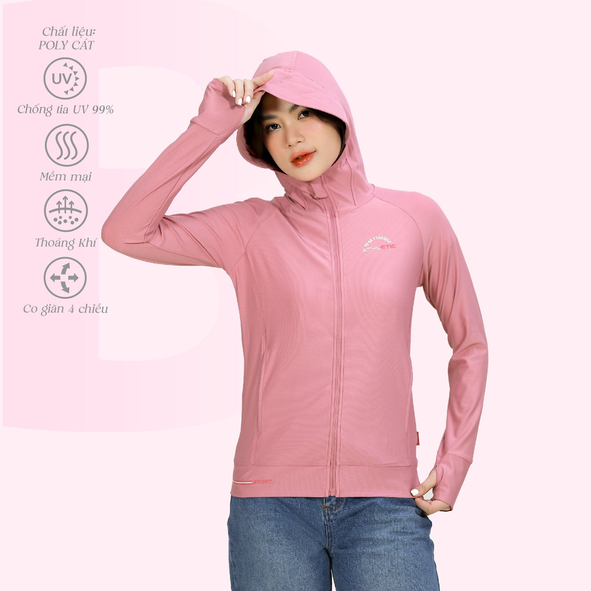 Áo khoác nữ chống nắng, chống UV chất poly cát 311p 1333
