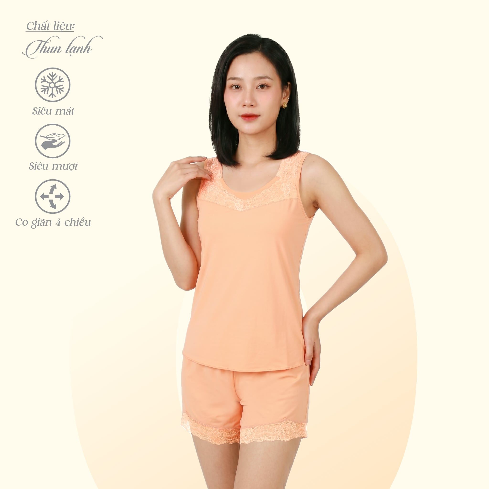 Set đồ bộ nữ kiểu quần đùi bản chất thun lạnh siêu bền 015p 2156