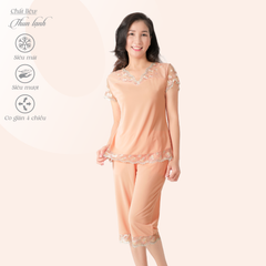 Set đồ bộ nữ kiểu quần lửng tay ngắn chất thun lạnh siêu bền 014p 7037