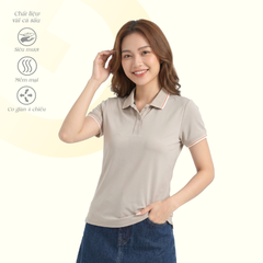 Áo thun nữ tay ngắn cổ polo form suông chất Poly co dãn 4 chiều 310p 0378