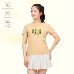 Áo thun nữ cổ tron tay ngắn chất cotton siêu mát co dãn 4 chiều  020p 0365