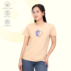 Áo thun nữ cổ tròn tay ngắn phom rộng chất cotton siêu mát 020p 0374