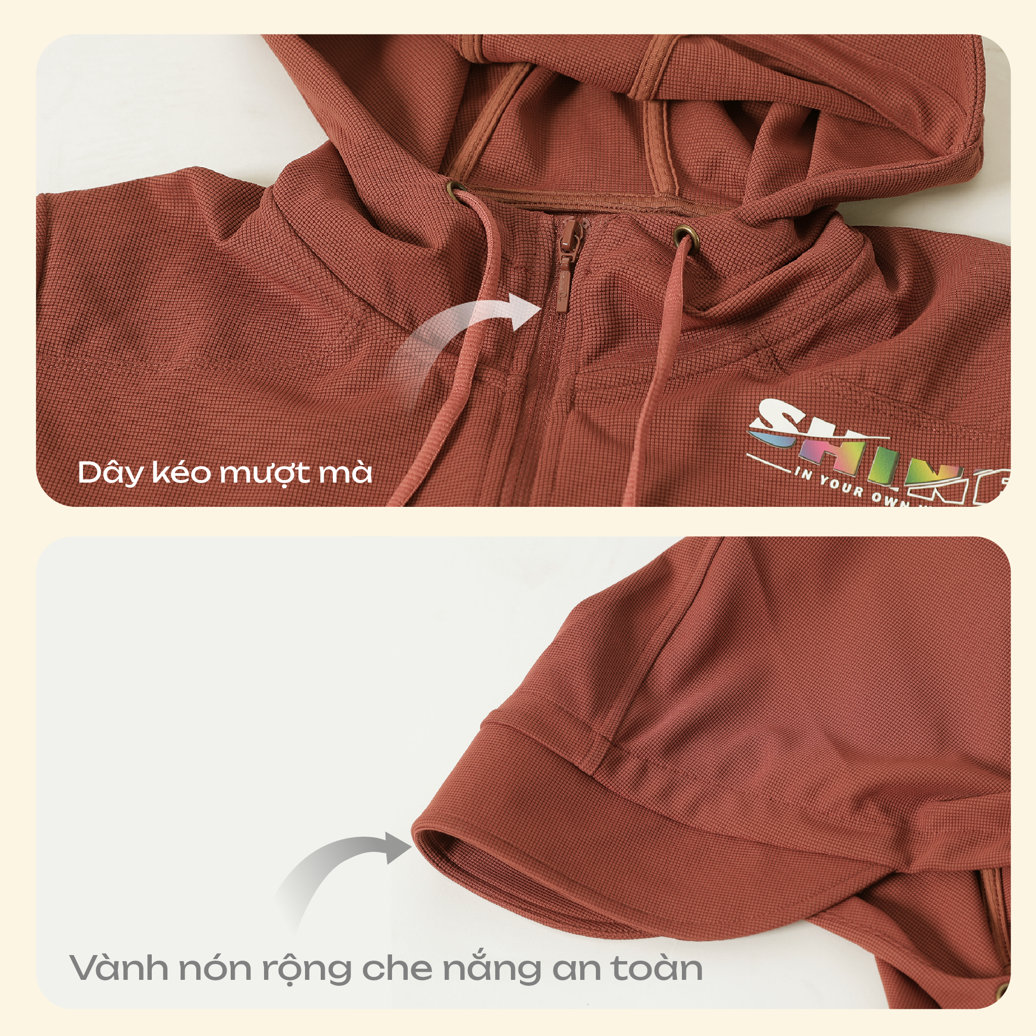 Áo khoác có nón nữ chống nắng, chống UV chất silk kim cương 611p 1345