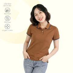 Áo thun nữ tay ngắn cổ polo form suông chất Poly co dãn 4 chiều 310p 0378