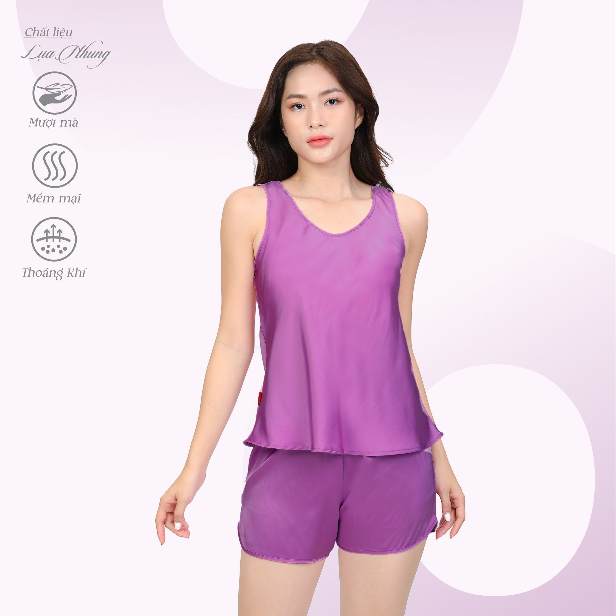 Set đồ bộ nữ kiểu quần đùi bản cao cấp lụa nhung 265p 5111