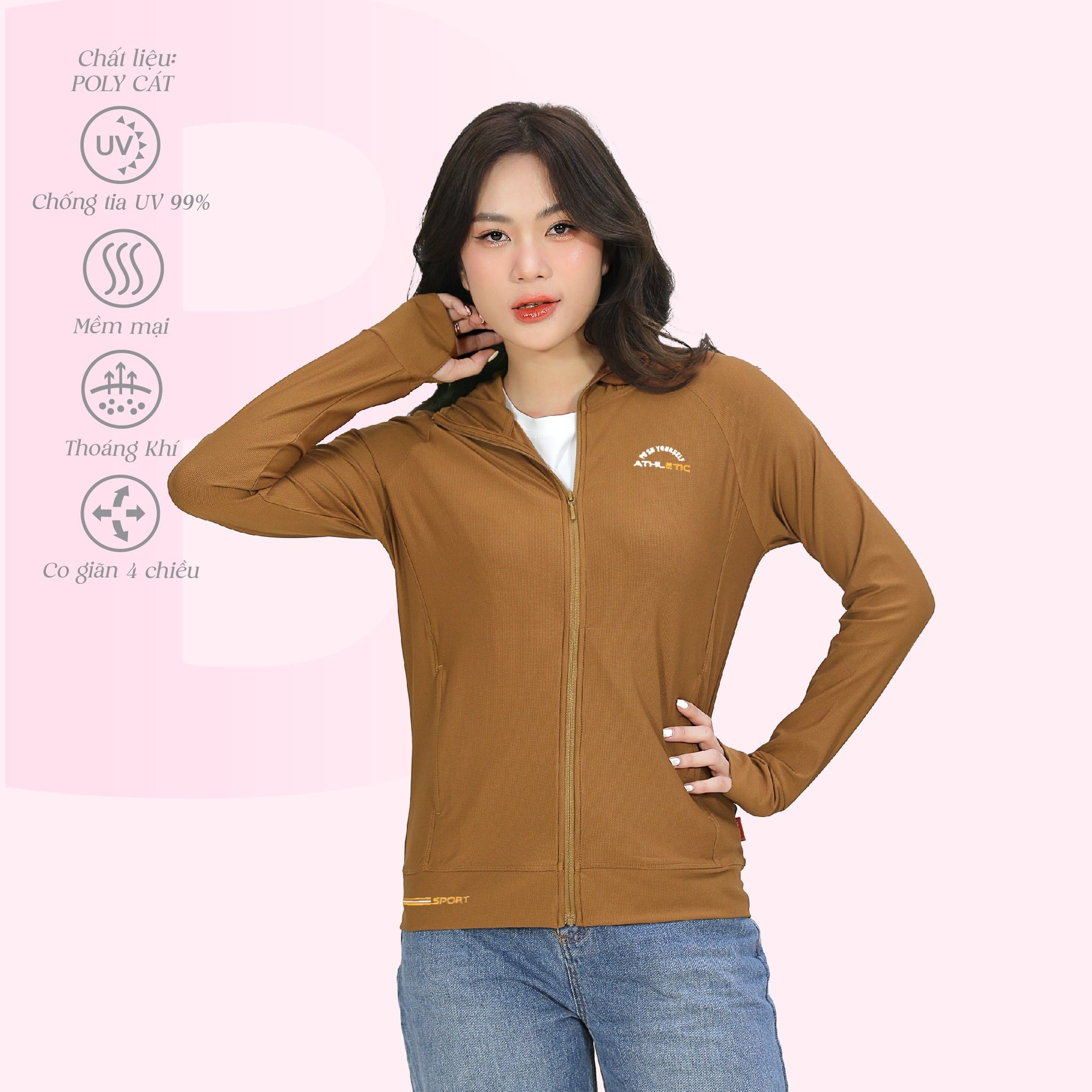Áo khoác nữ chống nắng, chống UV chất poly cát 311p 1333