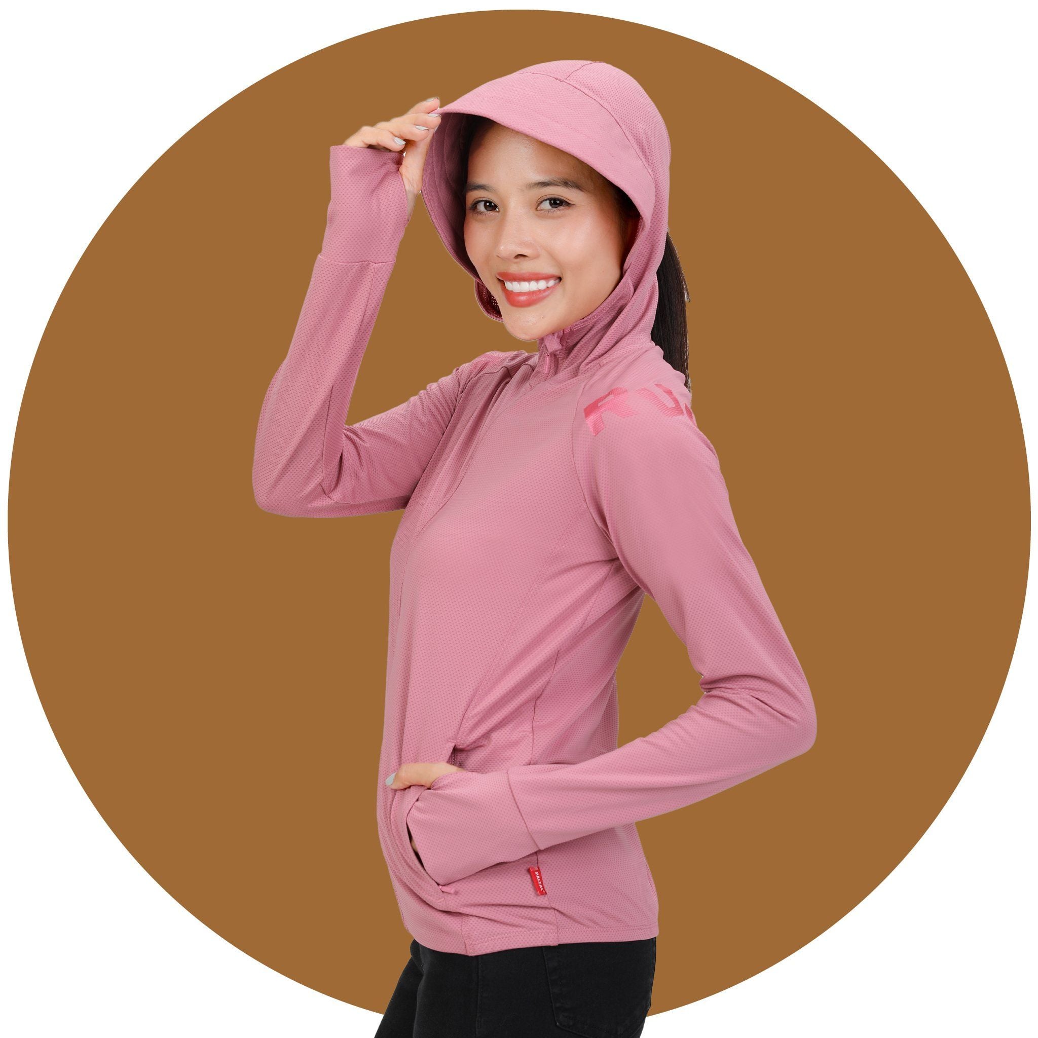 Áo khoác nữ chống nắng, chống UV có nón chất poly thái 311p 1301