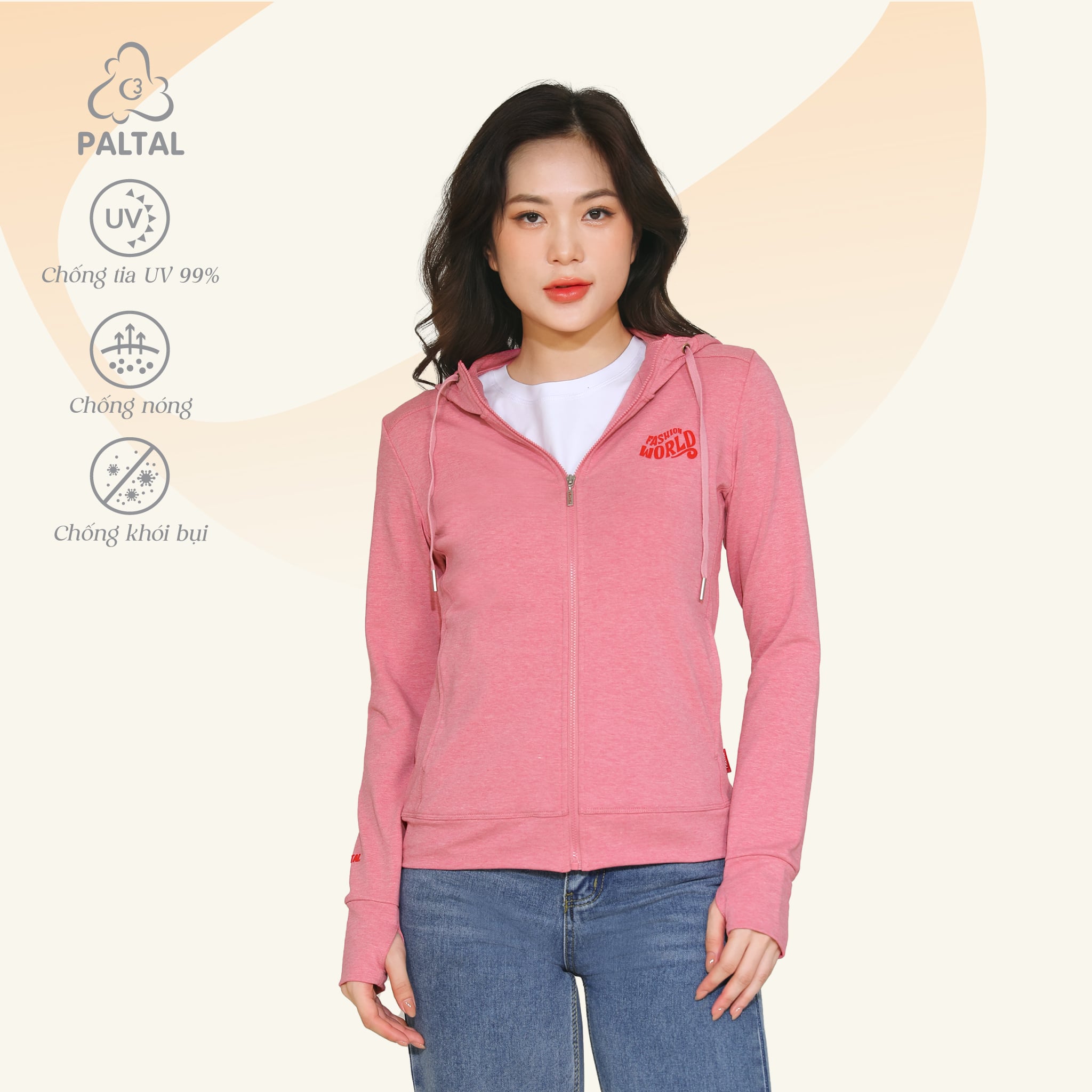 Áo khoác nữ chống nắng, chống UV chất vảy cá cotton cvc mát 401p 1117