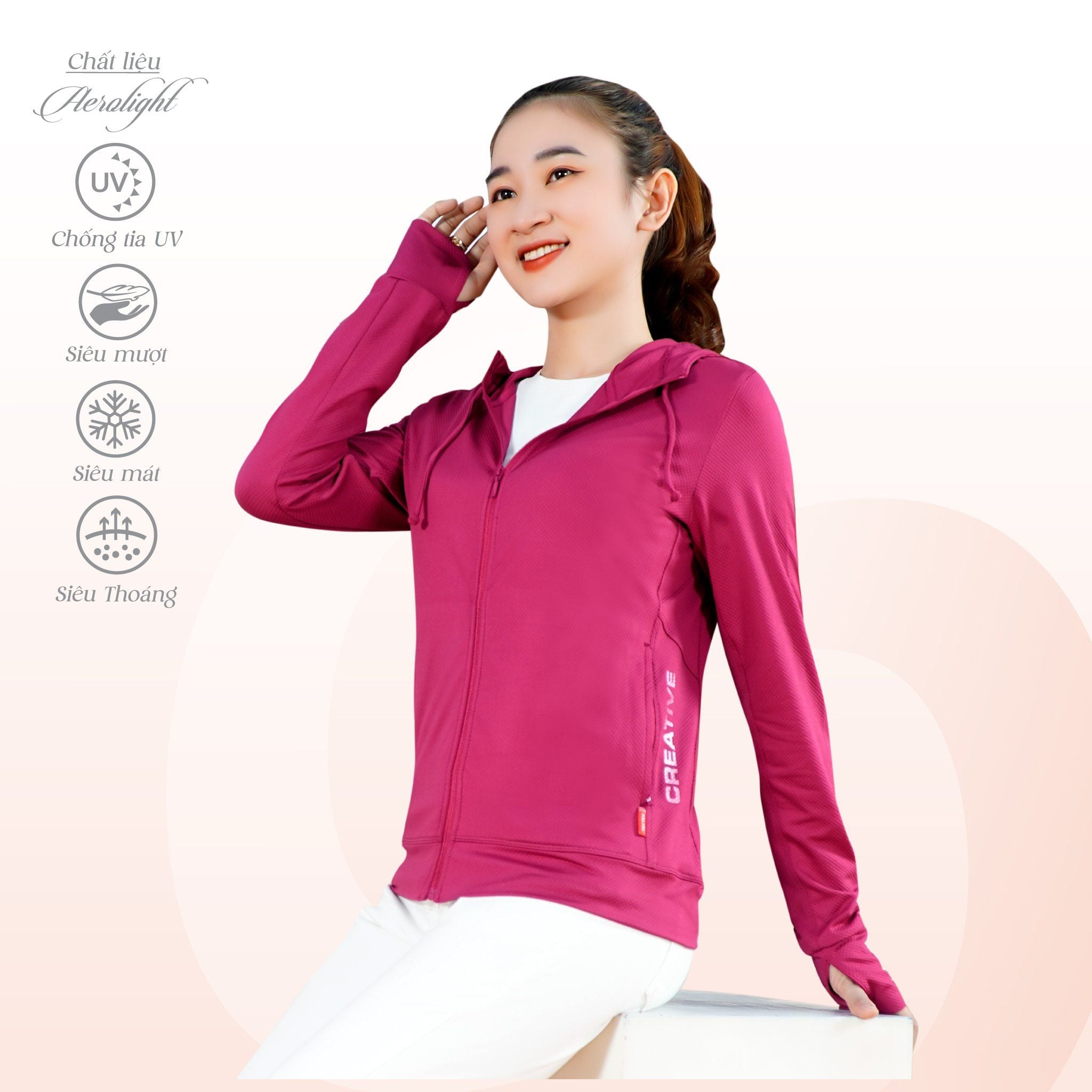 Áo khoác nữ chống nắng, chống UV T4 chất aerolight siêu nhẹ 351p 1181
