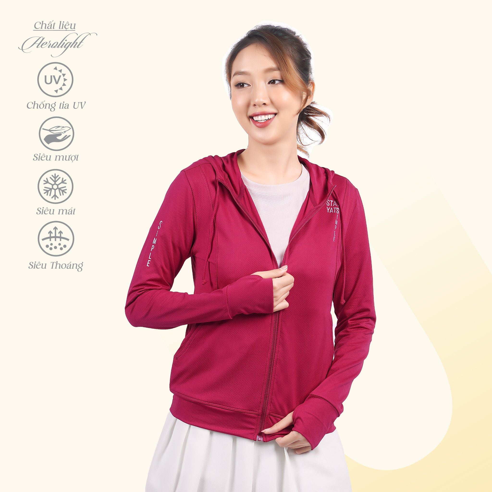 Áo khoác nữ chống nắng, chống UV chất aerolight siêu nhẹ 351p 1220