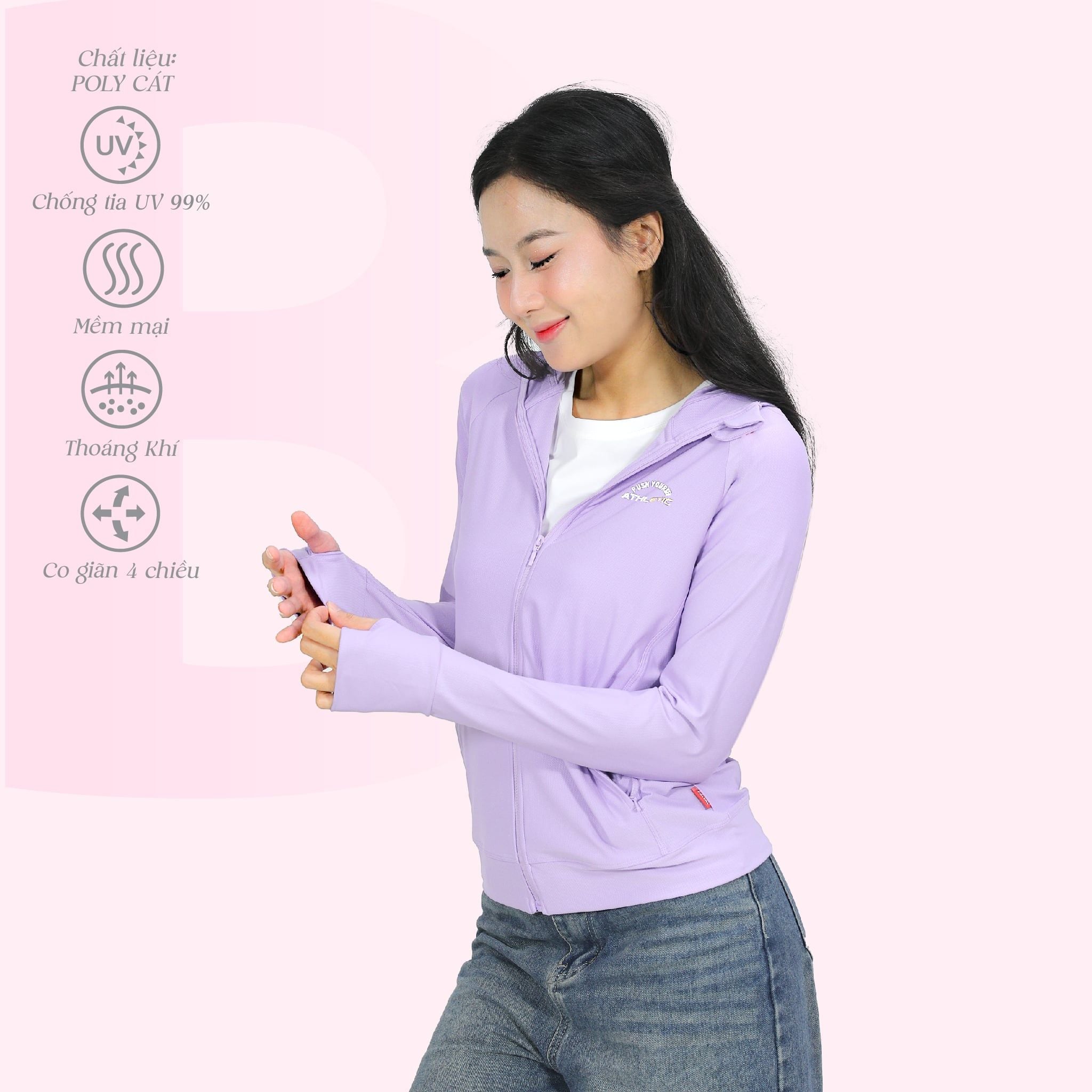 Áo khoác nữ chống nắng, chống UV chất poly cát 311p 1333