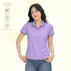 Áo thun nữ tay ngắn cổ polo form suông chất Poly co dãn 4 chiều 310p 0378