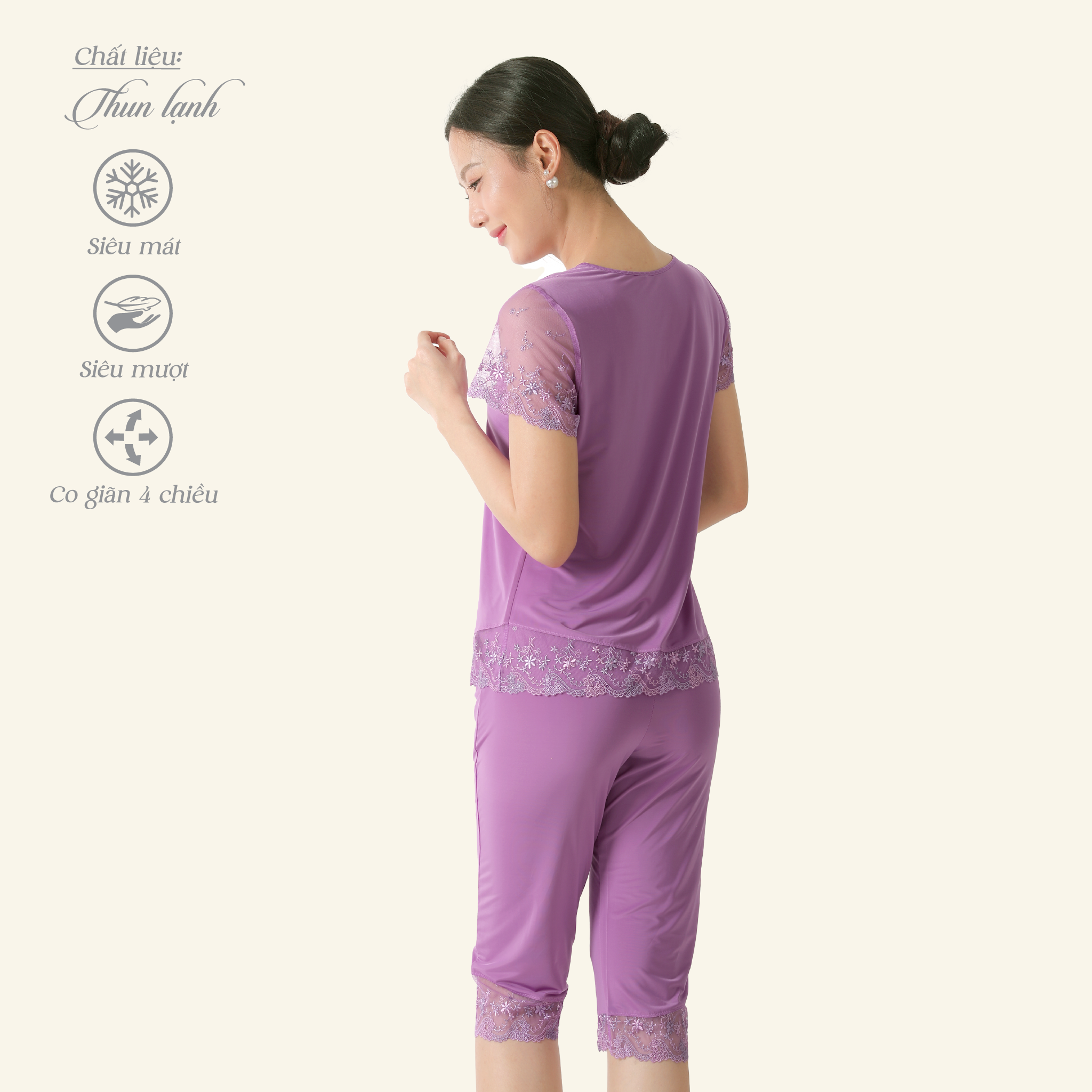 Set đồ bộ nữ kiểu quần lửng Tay Ngắn chất thun lạnh siêu bền 014p 7044