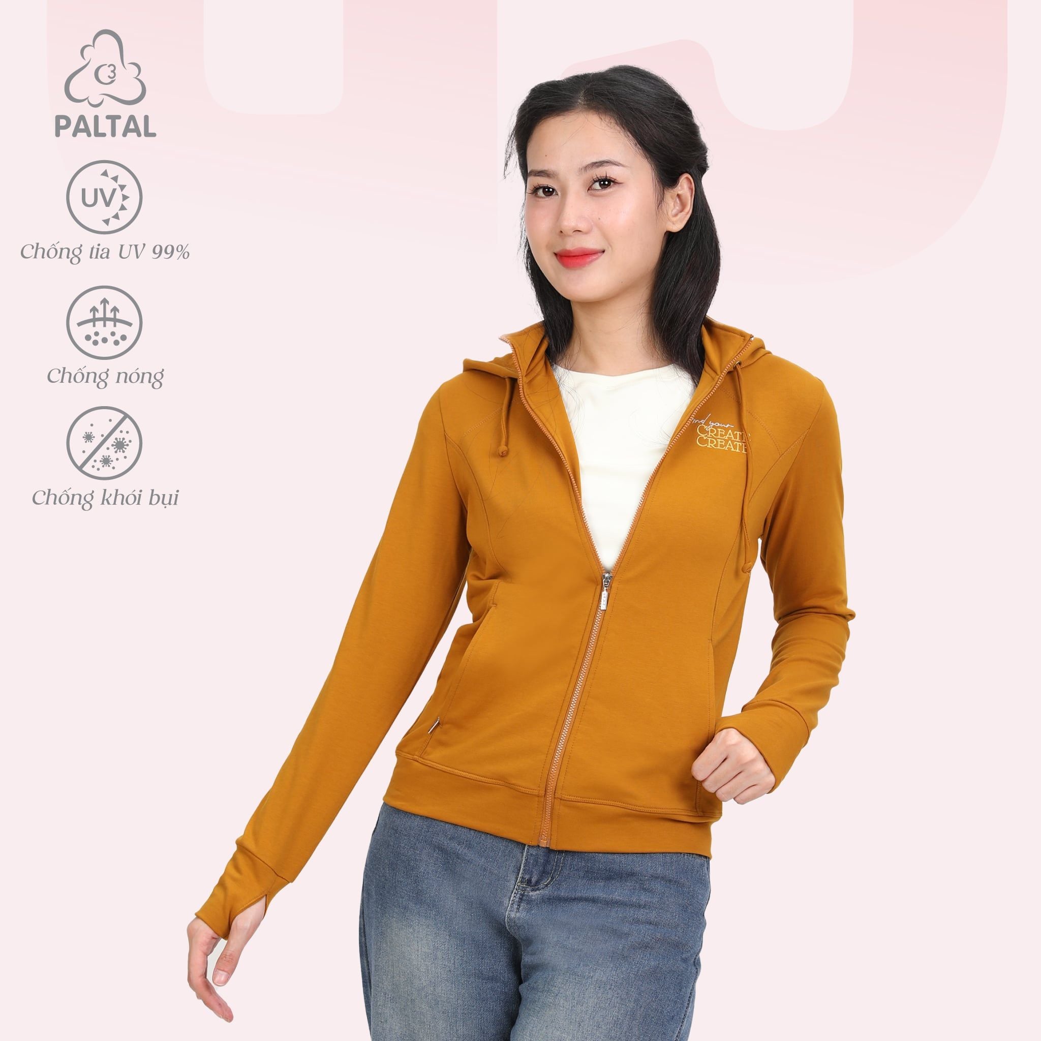 Áo khoác nữ chống nắng, chống UV chất vảy cá cotton cvc mát 401p 1308