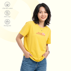 Áo thun nữ cổ tròn tay ngắn phom rộng chất cotton siêu mát 020p 0375