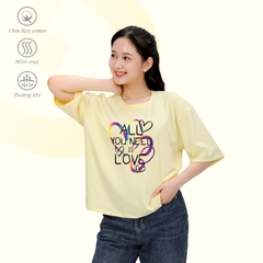 Áo thun nữ tay ngắn chất cotton siêu mát Form Vuông 190p 0329
