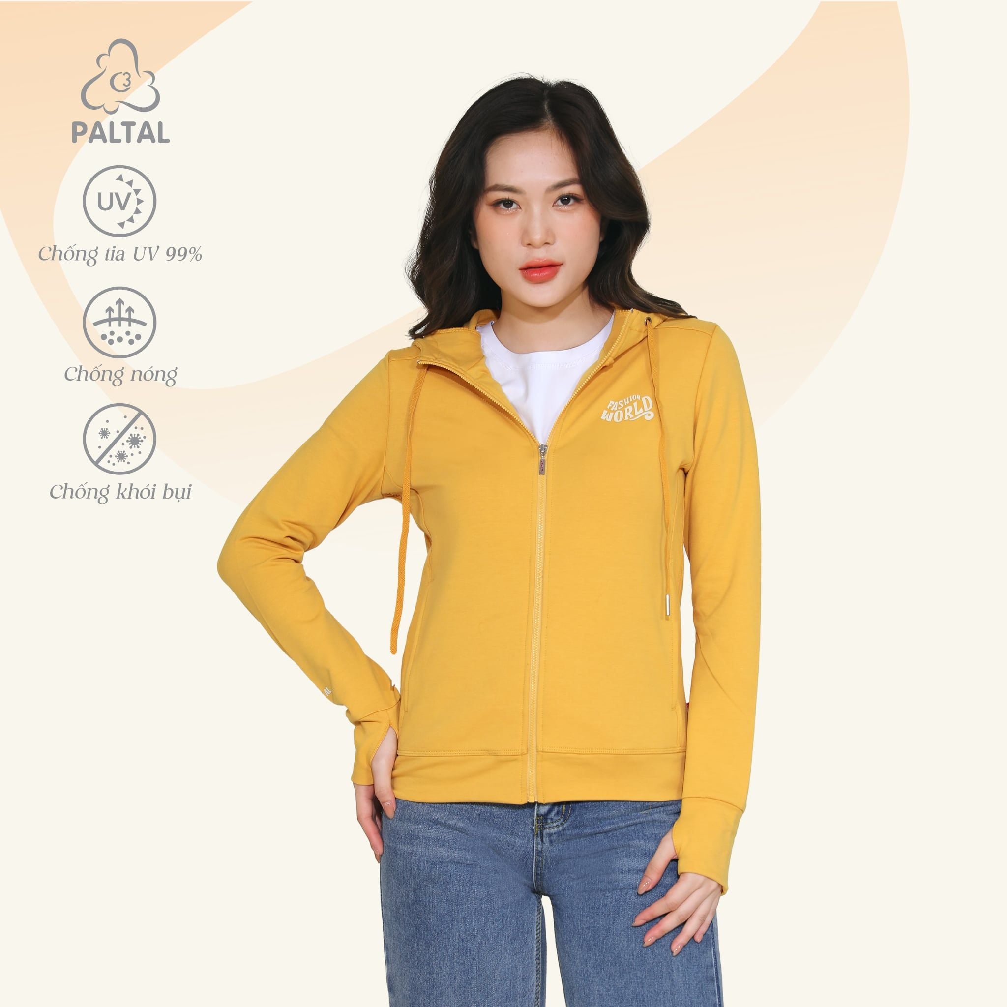 Áo khoác nữ chống nắng, chống UV chất vảy cá cotton cvc mát 401p 1117