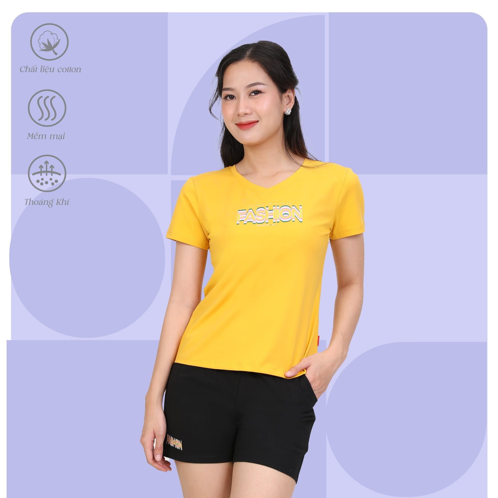 Set đồ bộ nữ kiểu quần đùi tay ngắn chất cotton siêu mát 025p 5206