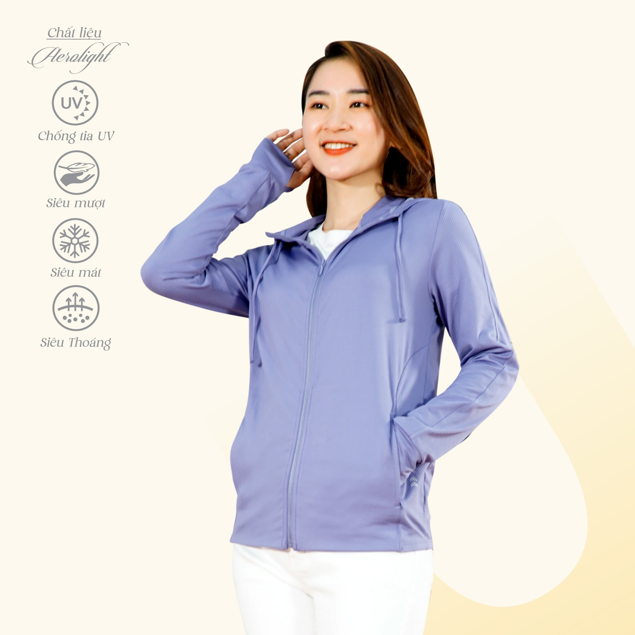 Áo khoác nữ chống nắng, chống UV T4 chất aerolight siêu nhẹ 351p 1180