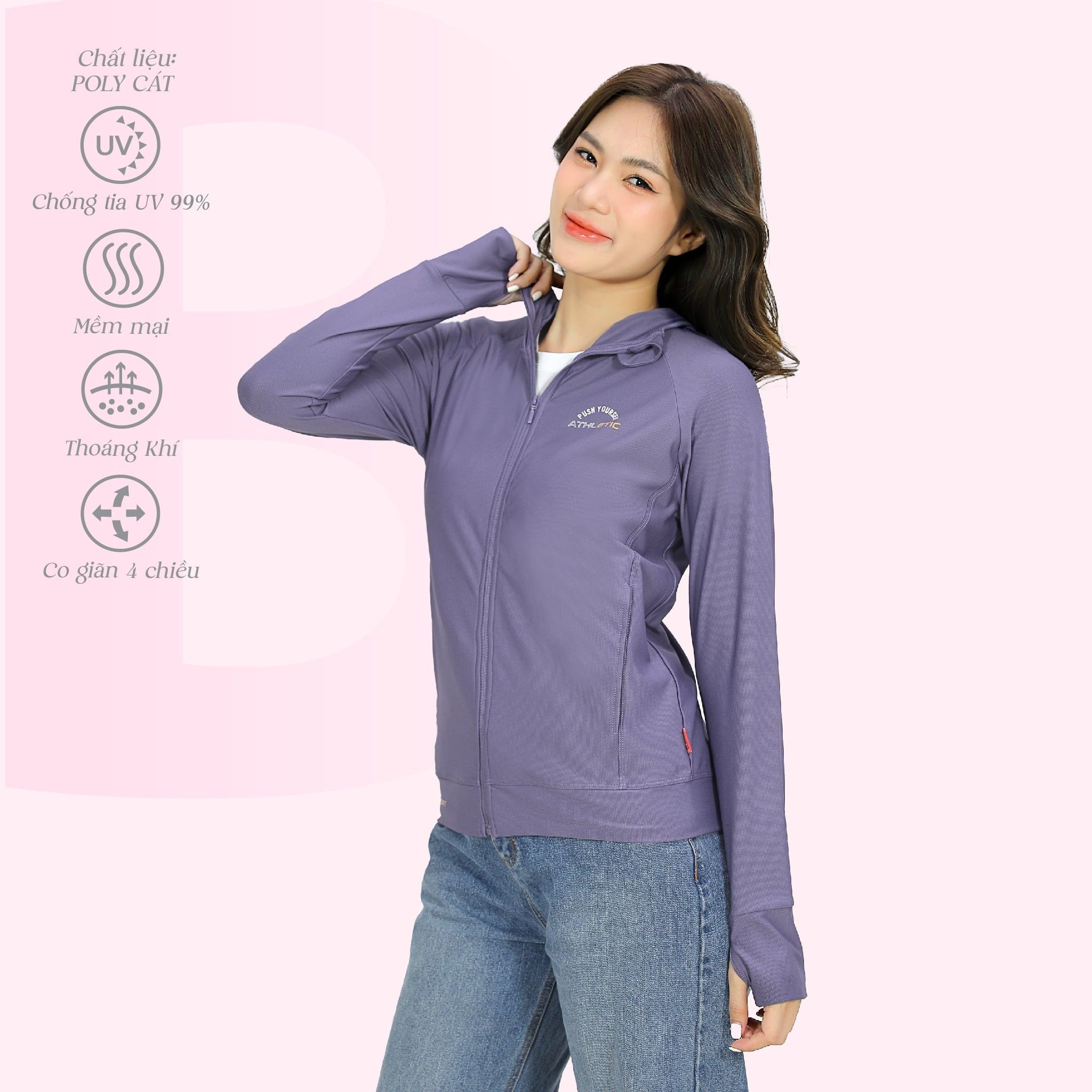 Áo khoác nữ chống nắng, chống UV chất poly cát 311p 1333