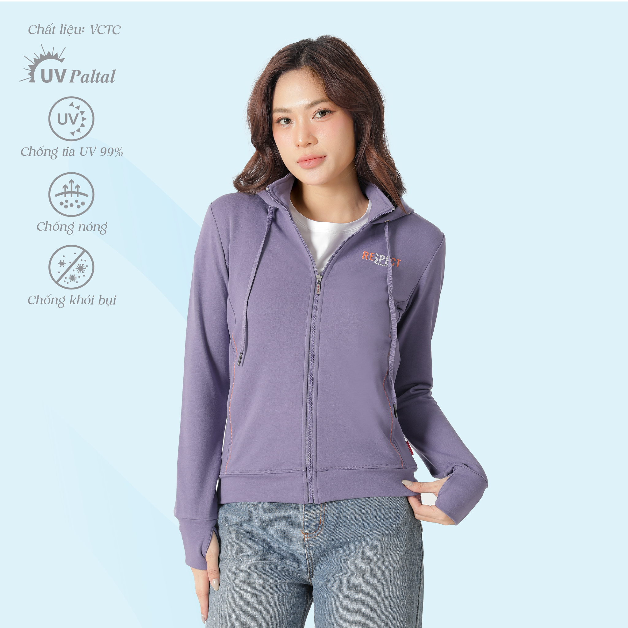 Áo khoác nữ chống nắng, chống UV chất vảy cá cotton siêu mát 431p 1343