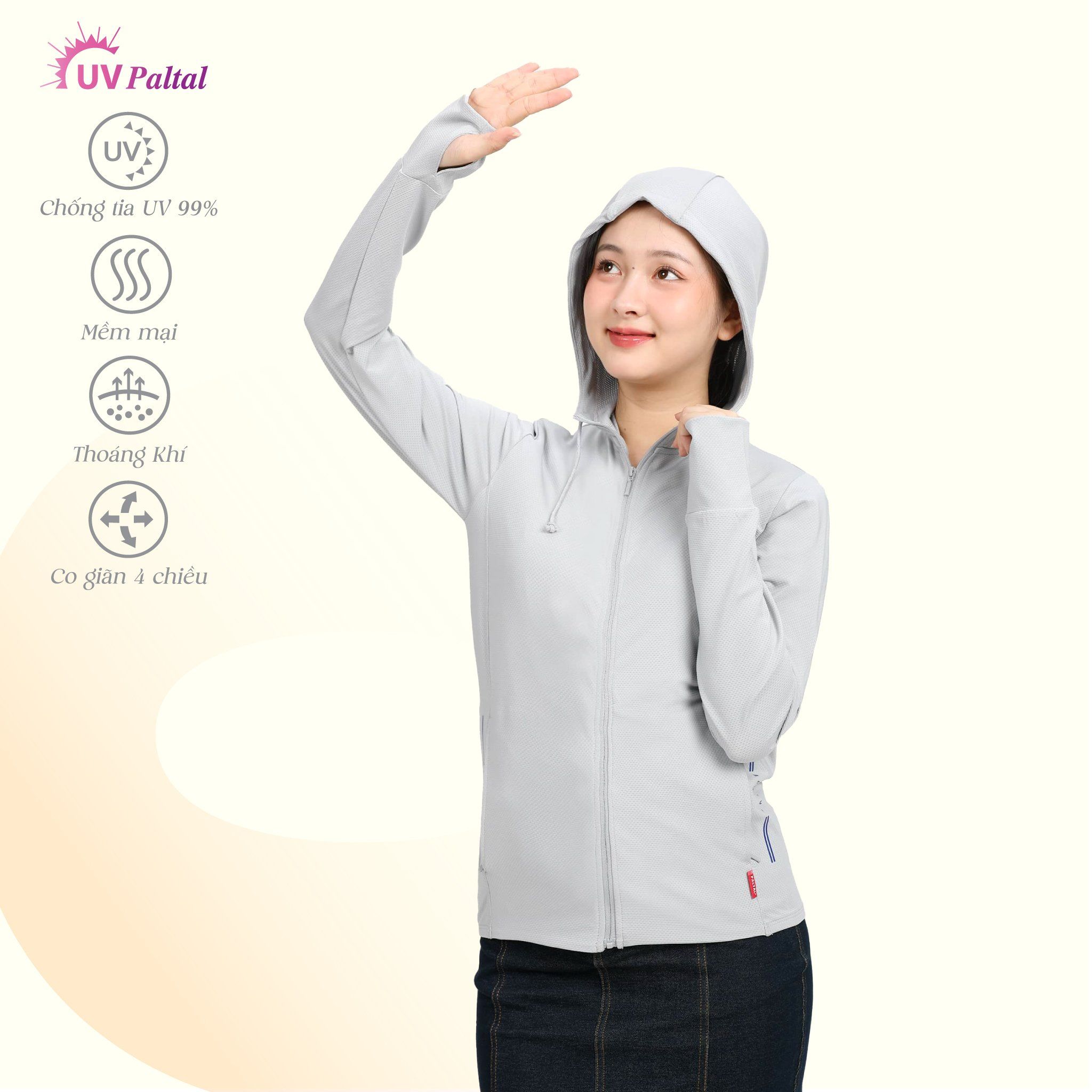 Áo khoác nữ chống nắng, chống UV chất poly thái 311p 1265