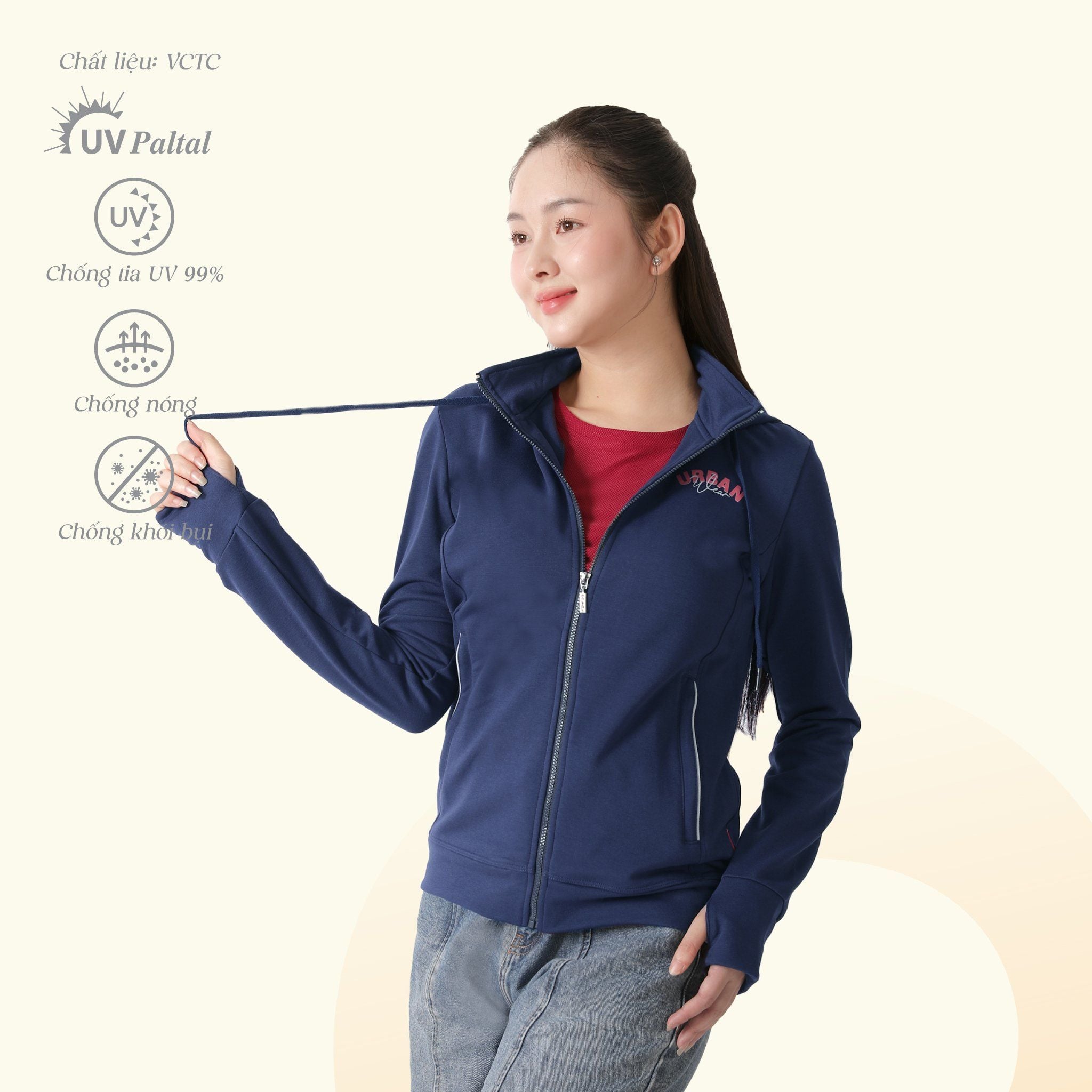 Áo khoác nữ chống nắng, chống UV chất vảy cá cotton siêu mát 431p 1327